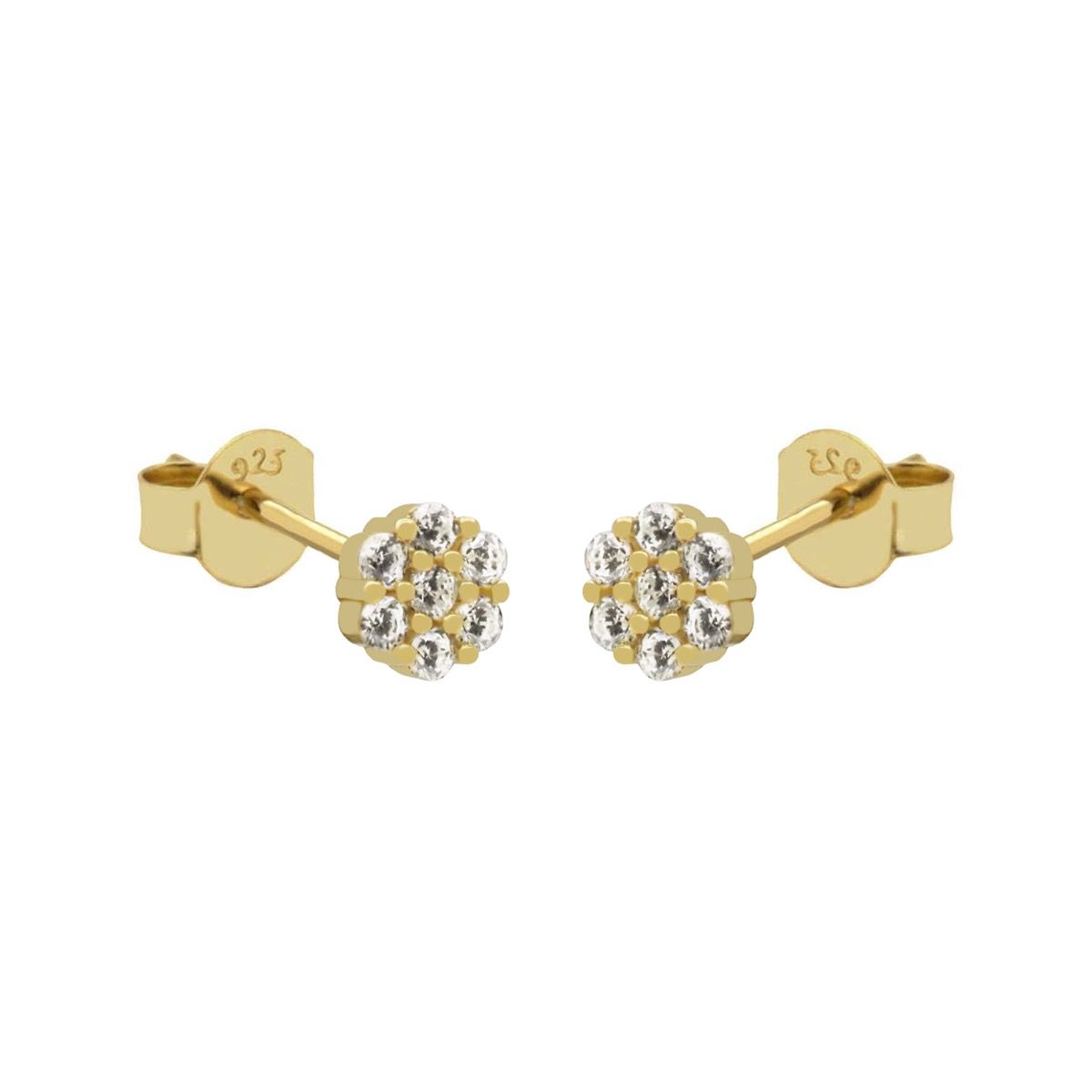 Karma Zirconia Symbols Round Flower Goldplated R94GP