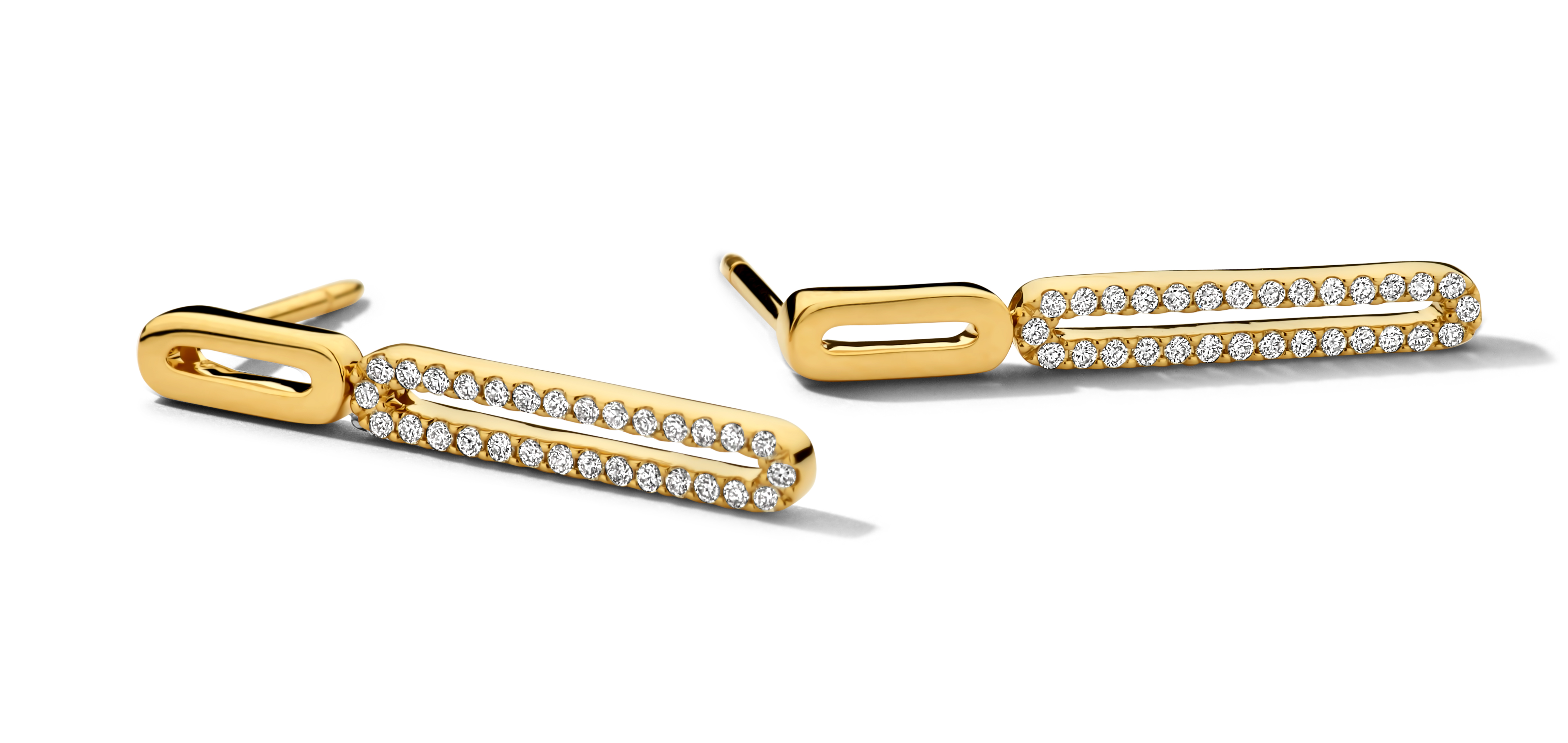 18 karaat geel gouden oorbellen met 0.22ct briljant