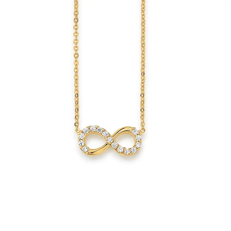 geelgouden infinity  collier zirconia