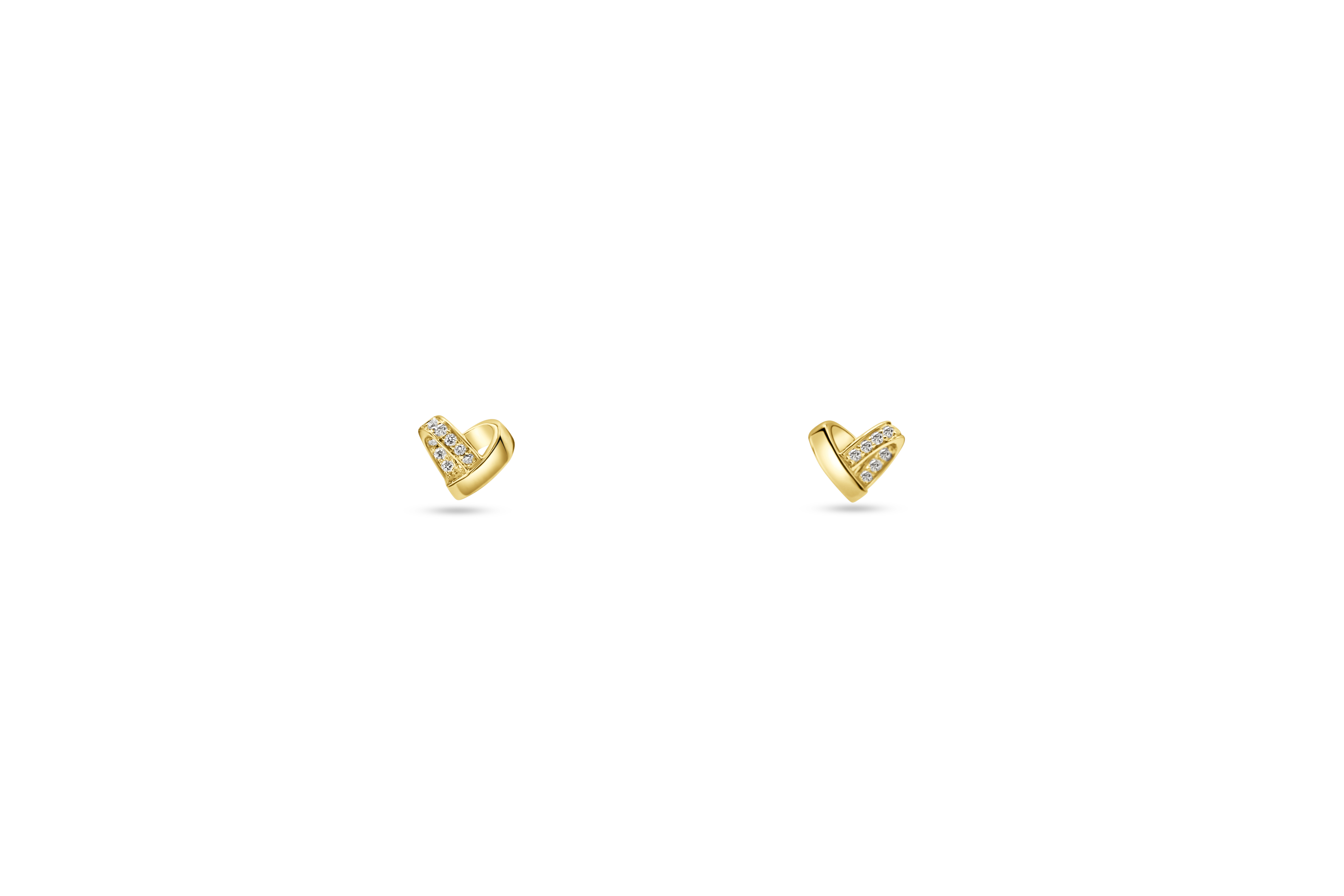 Geel goud 185 karaat oorstekers met 0.22ct brilj