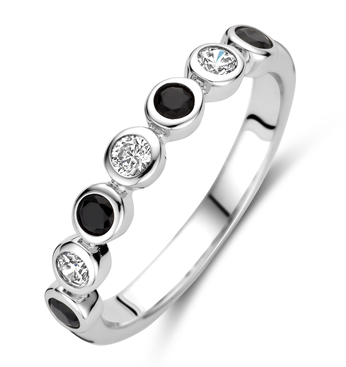 Rosa di Luca 629.131.56 Ring met Zwarte en Witte Zirkonia