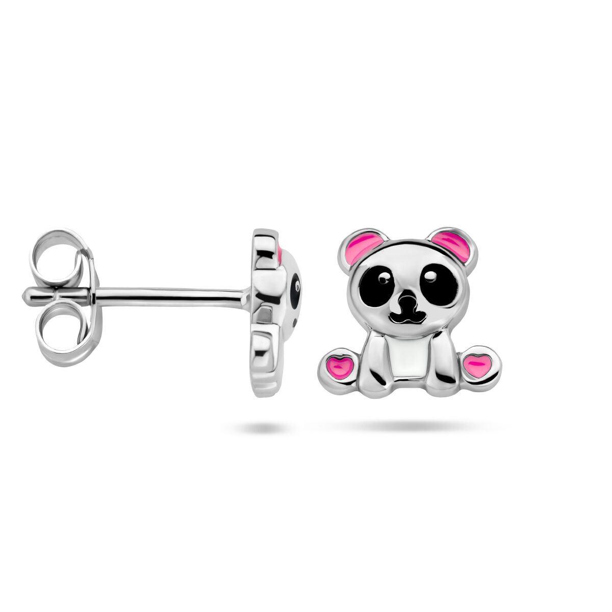Kasius oorknoppen zilver panda beer 7 x 7.5 mm 