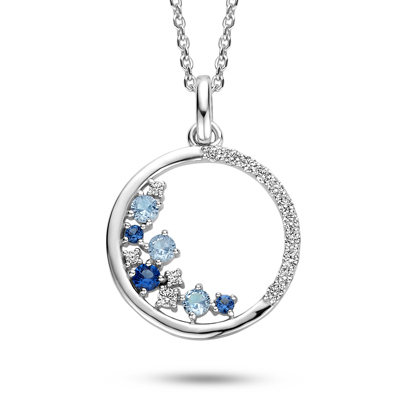 Rosa di Luca 624.127 Collier met Hanger met Blauwe Zirkonia
