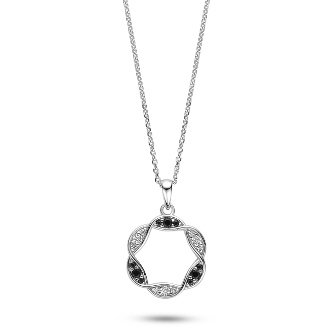 Rosa di Luca 624.143 Collier met Hanger met Zwarte en Witte Zirkonia