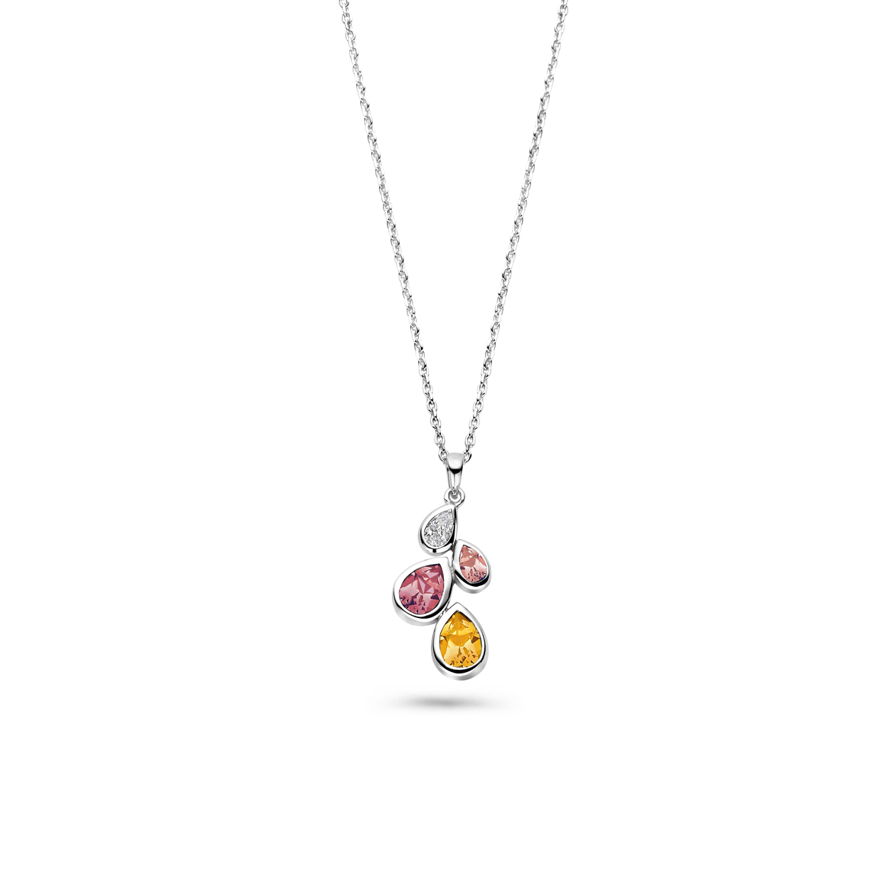 De Rosa di Luca 624.018 Collier is een verfijnde zilverkleurige halsketting, verrijkt met bruine en oranje zirkonia's. Dit sieraad, gemaakt van zilver, straalt elegantie uit. Draag het bij een avondjurk of een chique blouse voor een luxueuze uitstraling. Het is de perfecte aanvulling voor elke speciale gelegenheid.