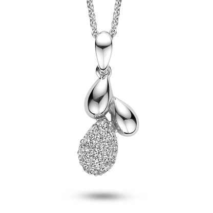 Rosa di Luca 624.016 Collier met Bladmotief met Zirkonia