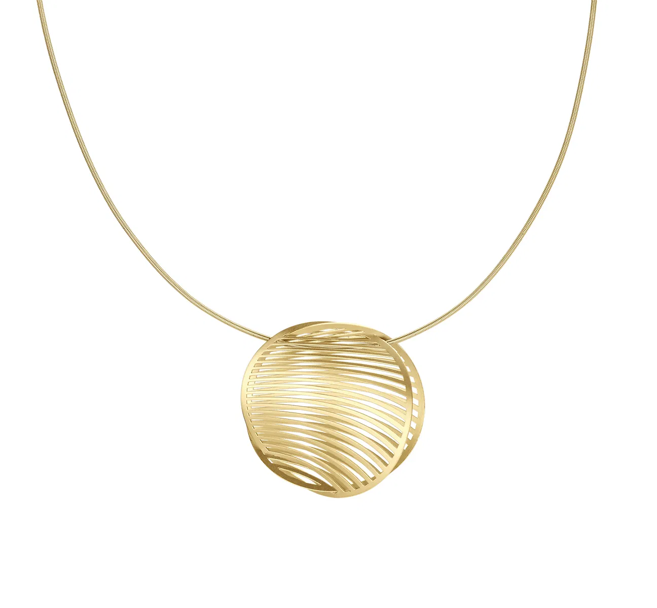 Een 18 krt hanger Niessing Mirage 30 mm geelgoud