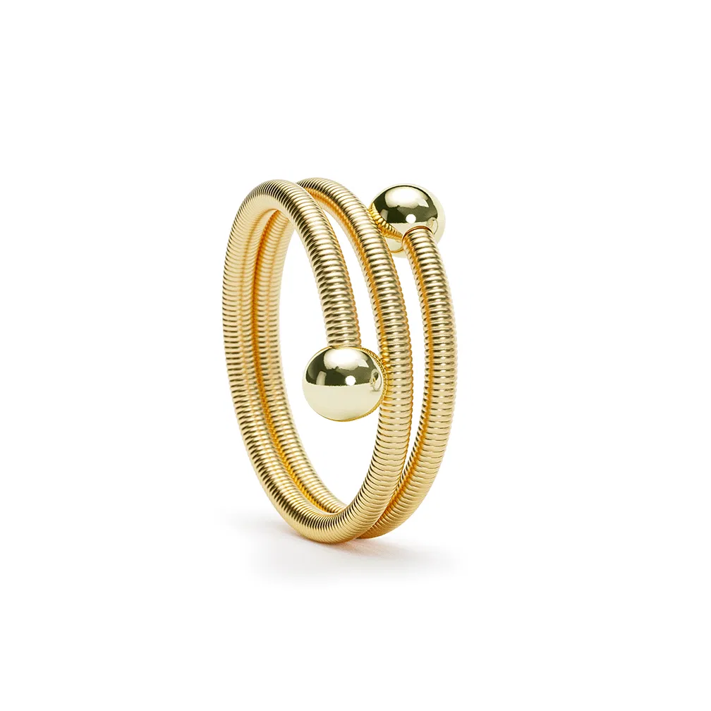 Een 18 krt geelgouden ring Niessing Colette C Embrace Ring 2-wikkelingen
