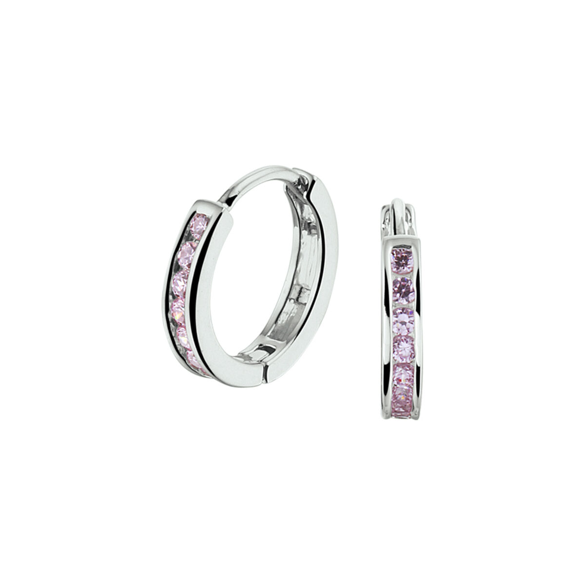 Zilver oorring met zirkonia 