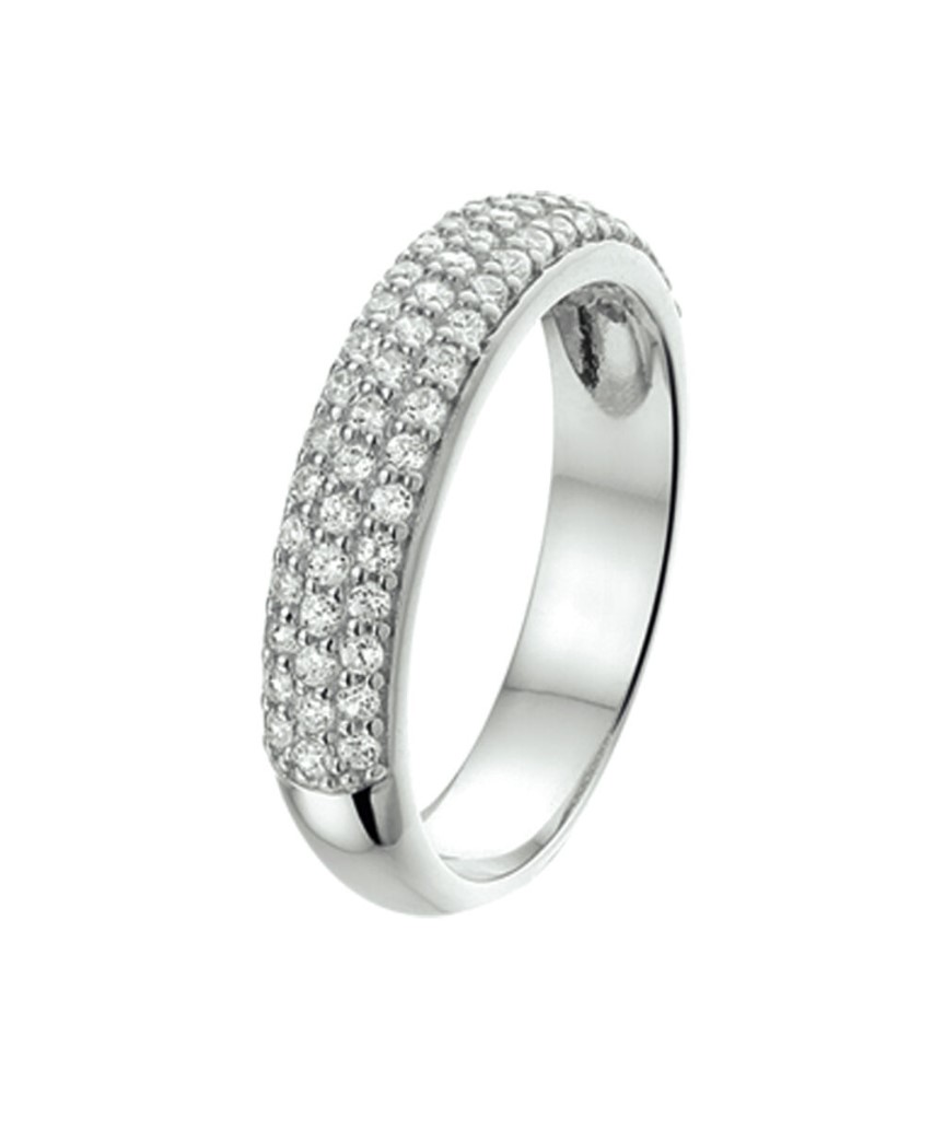925 Zilveren dames ring paveé bezet met zirkonia's