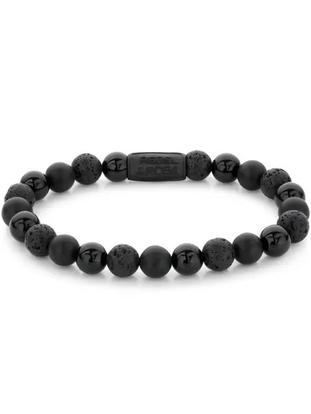 Bead armband, handgemaakt van 8mm edelstenen en natuurstenen met eenedelstalen zwarte sluiting. Het Rebel & Rose sieraad is makkelijk te combineren met andere zilveren, leren of kralenarmbanden.