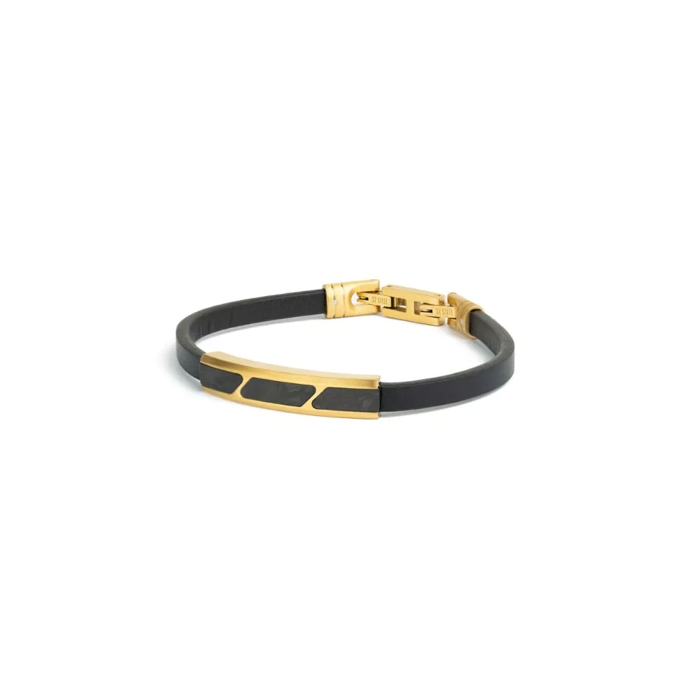 De Stella-armband is gemaakt voor de moderne man die stijl met een vleugje kracht wil. Gemaakt van roestvrij staal, kwaliteitsleer en gesmeed koolstof, is deze armband zowel duurzaam als stijlvol.

Gesmeed carbon, bekend om zijn sterkte en lichtgewicht, geeft de Stella zijn kenmerkende look – robuust maar verfijnd. Of hij nu casual wordt gedragen of gecombineerd wordt met formele kleding, de Stella is meer dan een accessoire. Het is een statement.