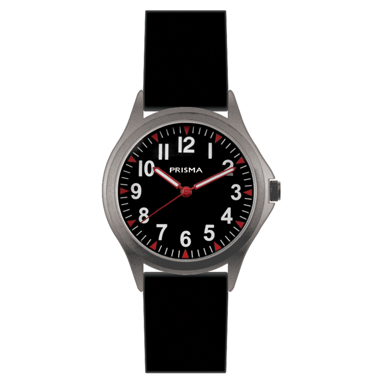 Prisma Coolwatch horloge CW404 jongens kunststof 5 ATM zilver/grijs

Algemeen
Geslacht: jongens
Model: CW404

Voordelen
- band plastic/silicone zwart
- wijzerplaat zwart met witte cijfers (arabisch)
- duidelijke tijdsweergave
- spat waterdicht: handenwassen, regen
- quartz
- maat kast 31,6mm (breedte) 8,6mm (dikte)

