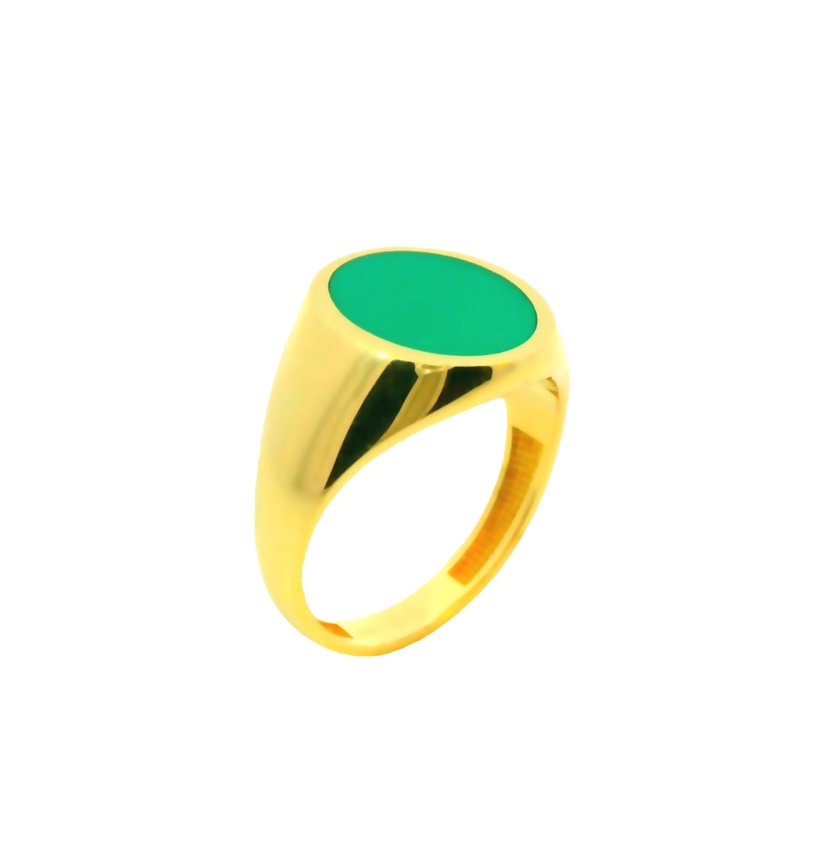 Deze geelgouden herenring van 14 karaat is voorzien van een uniek design met groene emaille. De ring heeft een stijlvolle uitstraling en is perfect voor dagelijks gebruik of speciale gelegenheden. Draag deze ring solo voor een subtiele touch of combineer hem met andere sieraden voor een statement look. Een tijdloos accessoire dat elke outfit compleet maakt.
De ring is verkrijgbaar in meerdere afmetingen.