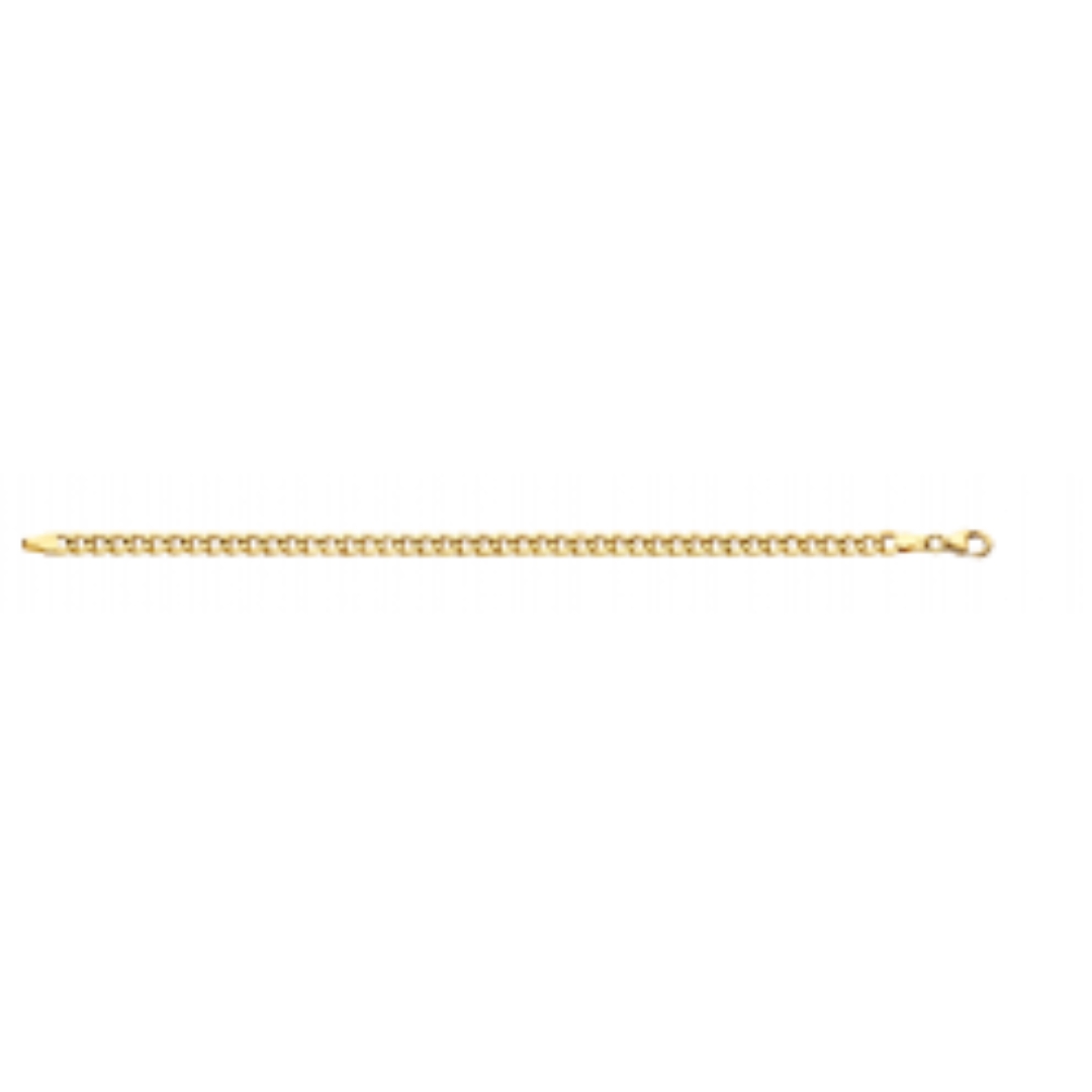 Fjory - Geelgouden gourmet collier 5mm met zilveren kern, 60cm