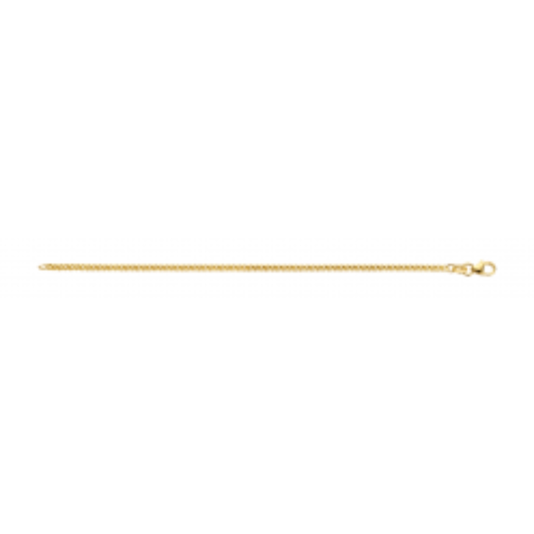 Fjory - Geelgouden gourmet collier 2.2mm met zilveren kern, 60cm