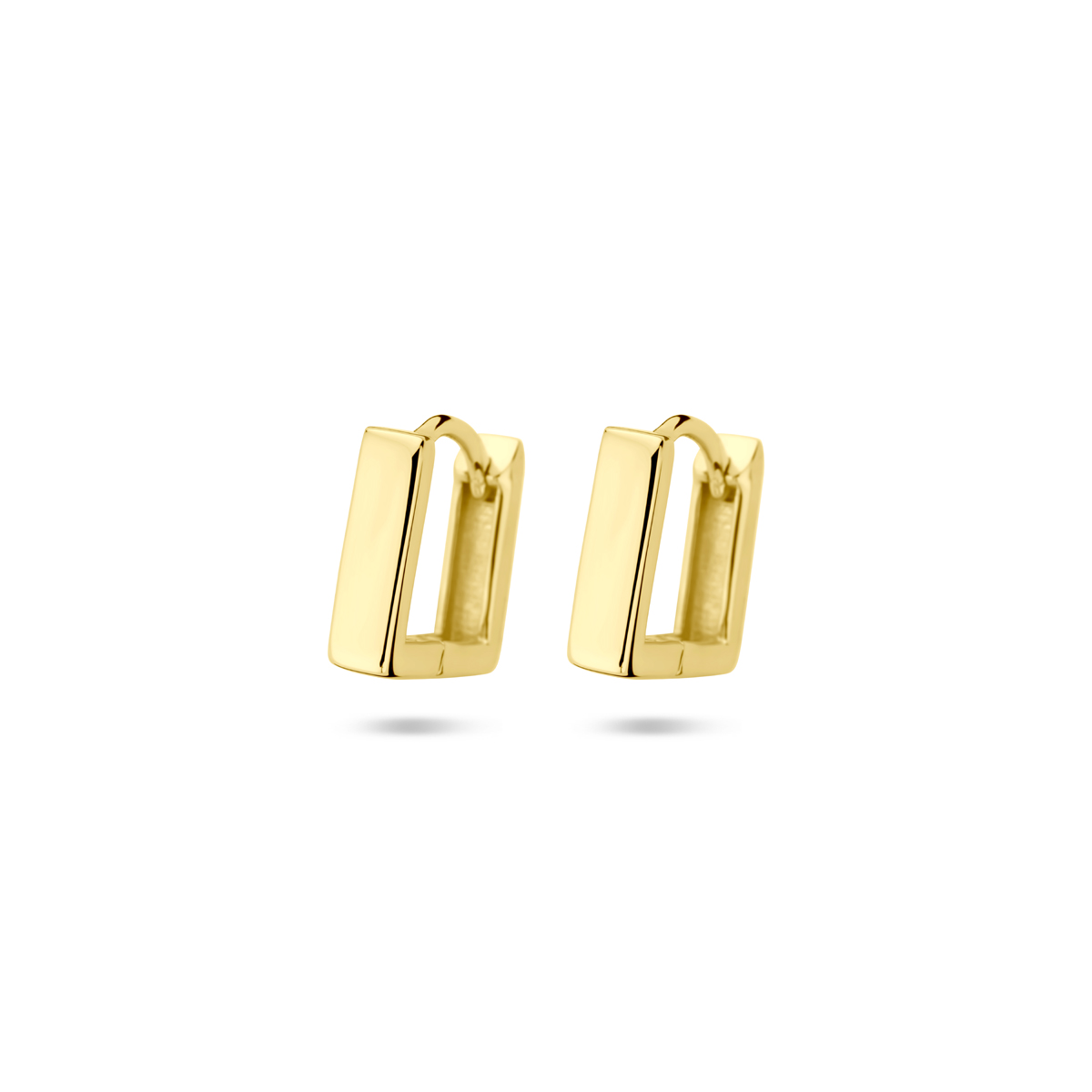 Geelgoud op 925 zilveren klapoorringen met een hoogte van 11.5mm. Geen garantie op plating.