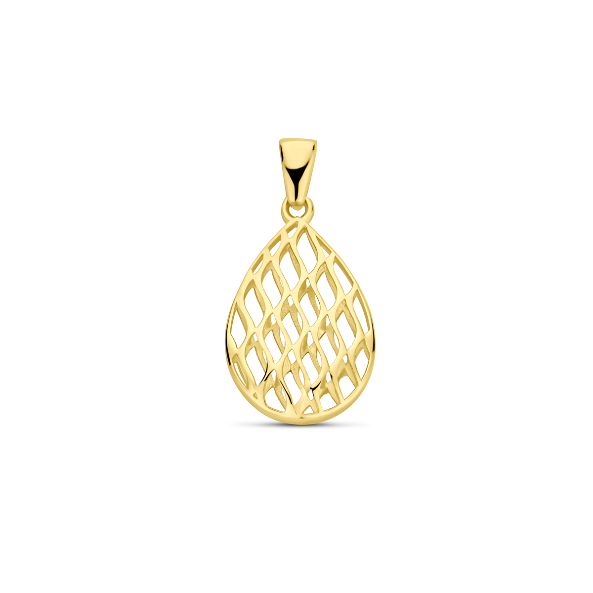 14k Geelgouden hanger met een afmeting van 24x12mm.