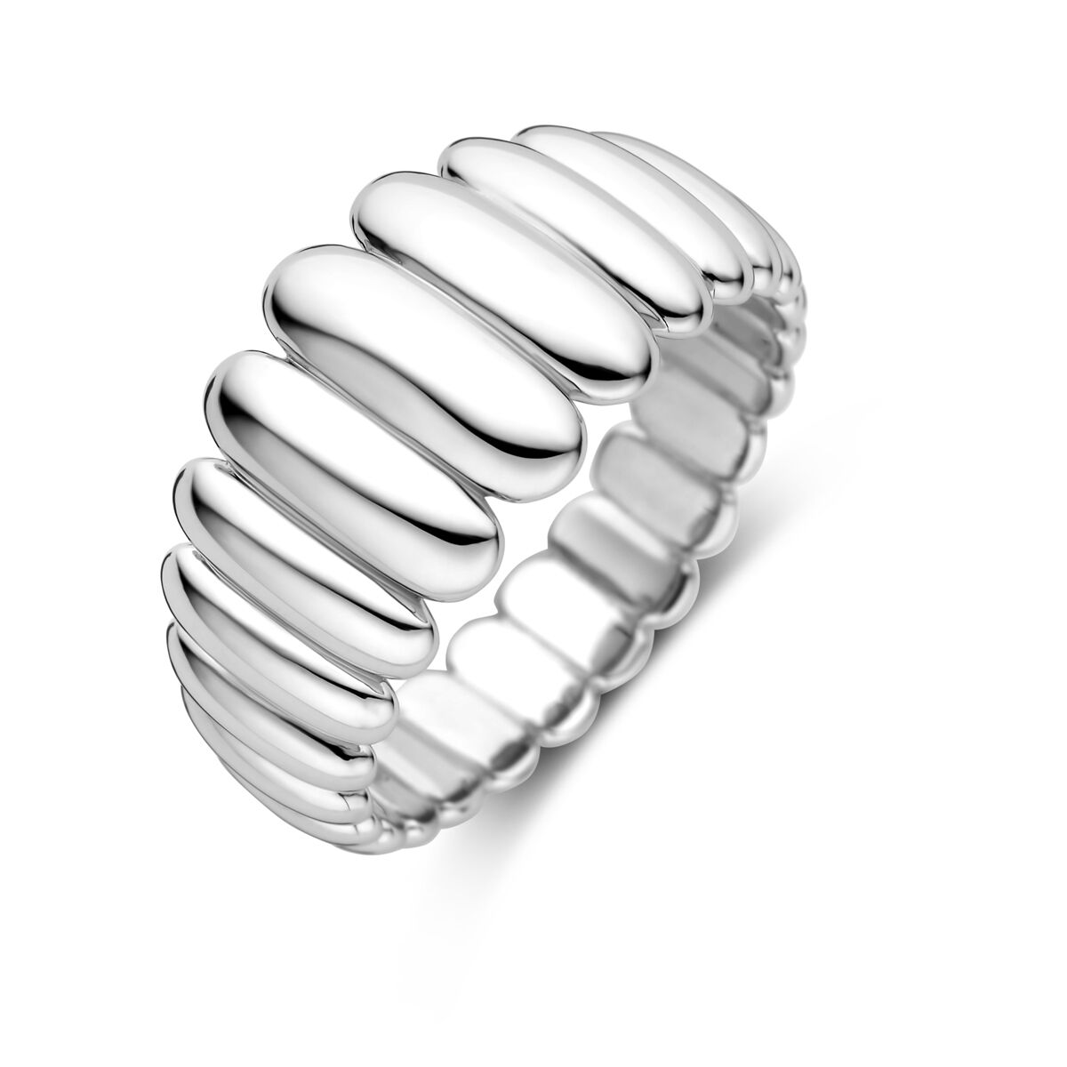 Gerhodineerd 925 zilveren ring met een breedte van 10.5mm.

