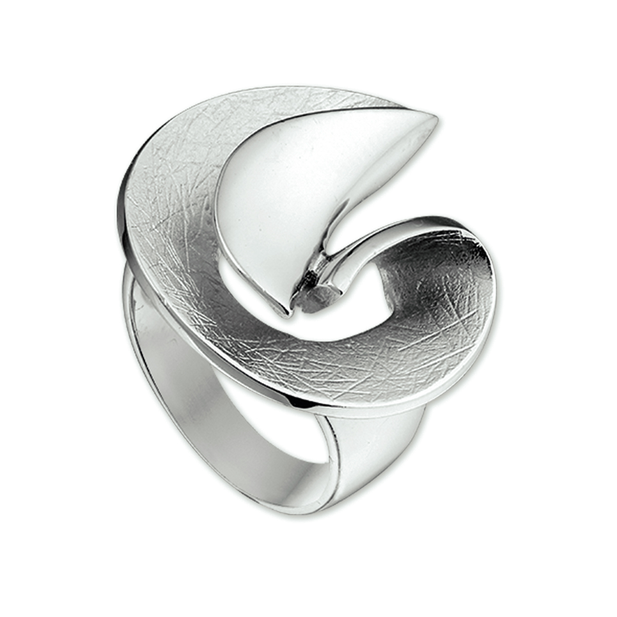 Beschrijving: Gerhodineerd zilveren ring met een poli/gescratchte bewerking. 
Uniekenummer serie: 28053
Verpakt per: 1
Doelgroep: dames
Ringmaat: 17.75 mm (56)
Breedte: 24.5 mm