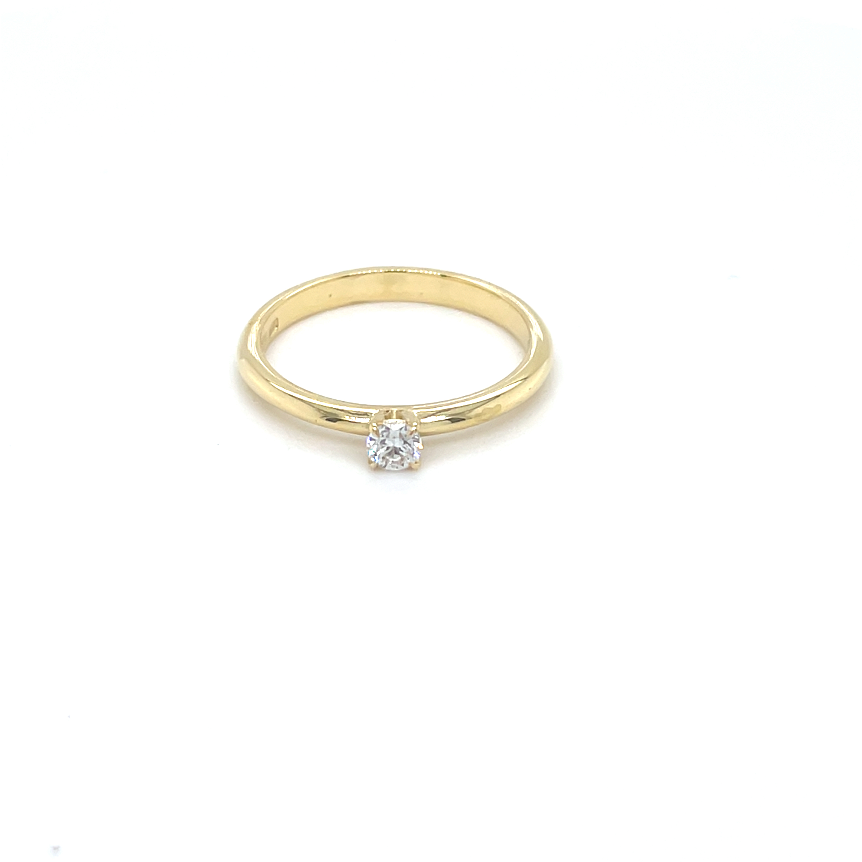 Prachtige gouden ring van het merk Miss Spring met een diamant / Briljant geslepen 

Gewicht  0.15 Crt
Kleur: Wesselton
Zuiverheid Steen: Pikee