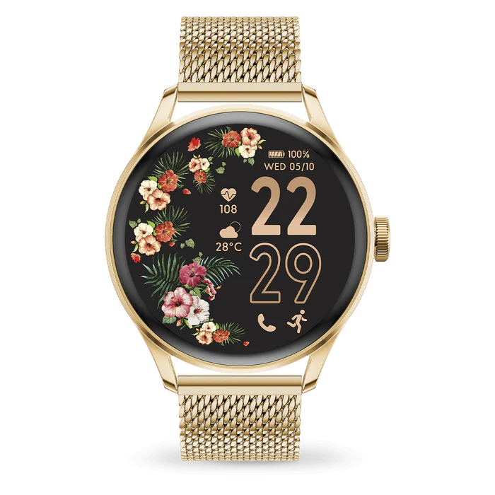 Gold Milanese

Ontdek de ICE smart 2.0 round 1.20 Gold Milanese: een hoogwaardig amoled-scherm, gevarieerde en kleurrijke wijzerplaten, in lijn met de bekwaamheid van het merk, en een groot aantal functies om u te begeleiden in uw dagelijkse leven: genoeg om uw pols goed gekleed te houden voor elk moment van het leven en elk seizoen! Het kleine extraatje! Profiteer van een extra Milanese mesh armband.