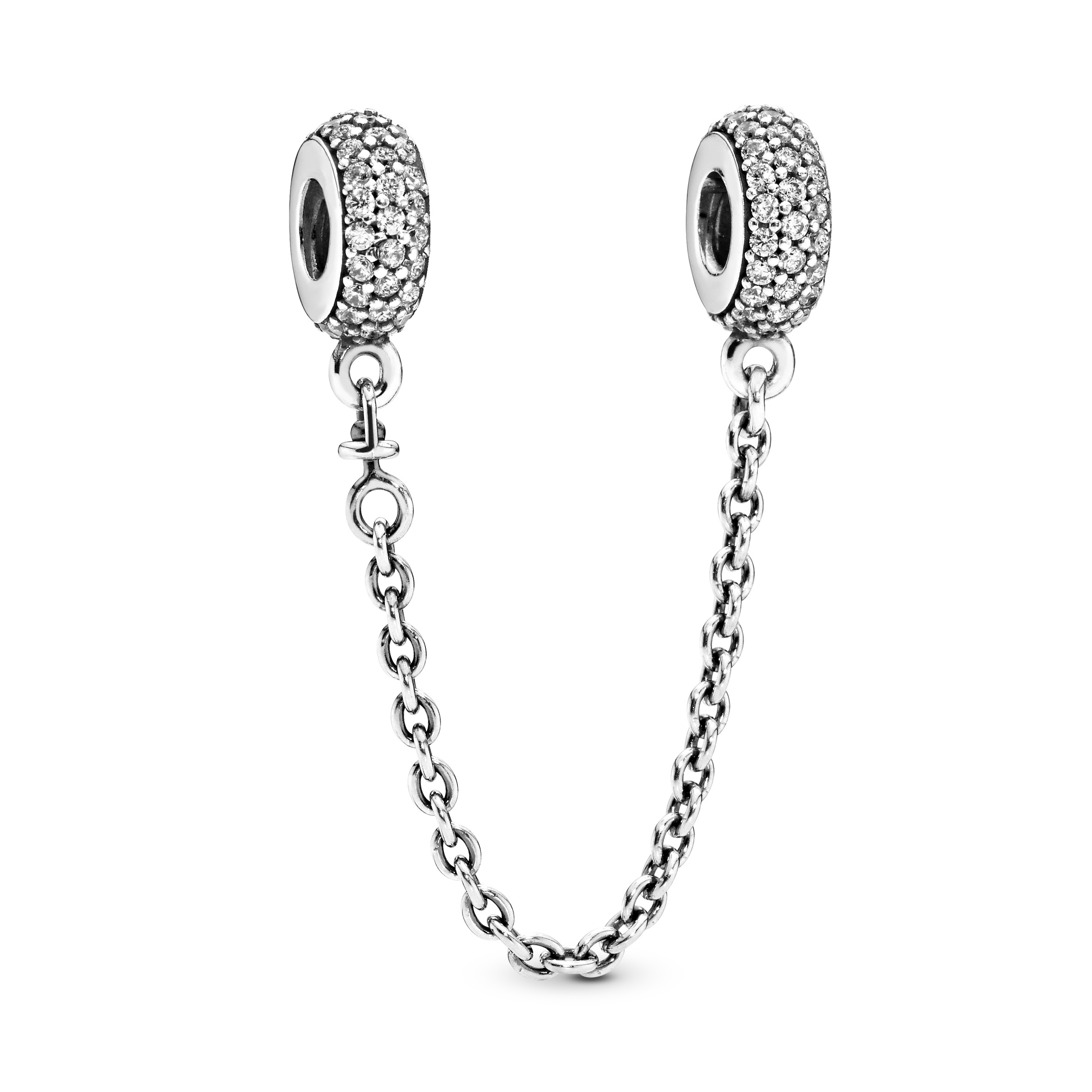 Pandora - Veiligheidsketting pavégezet wit zironia - 791736CZ-05