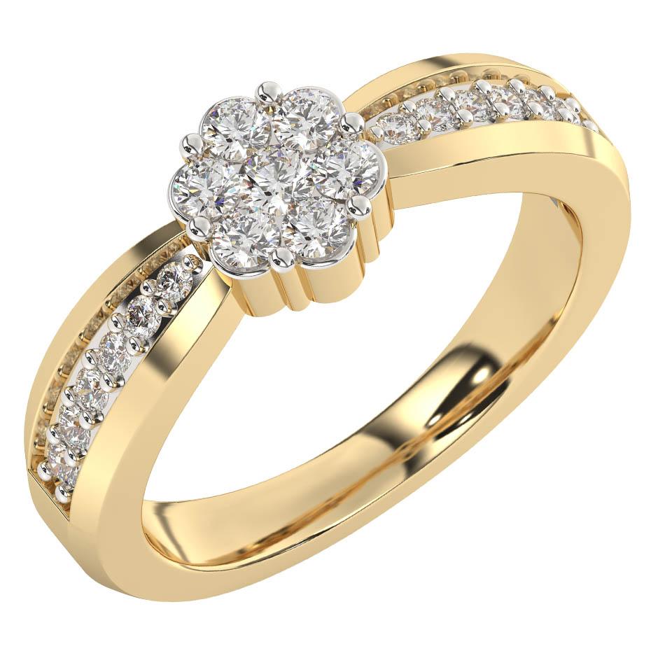 Ring in geel goud 18 k met briljant  19-0.60 crt H SI 