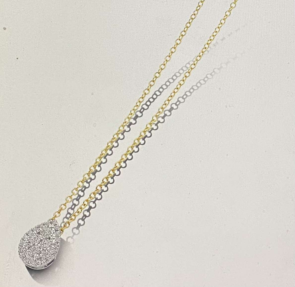 Collier bi-color 18 k met 0.32 diamant 