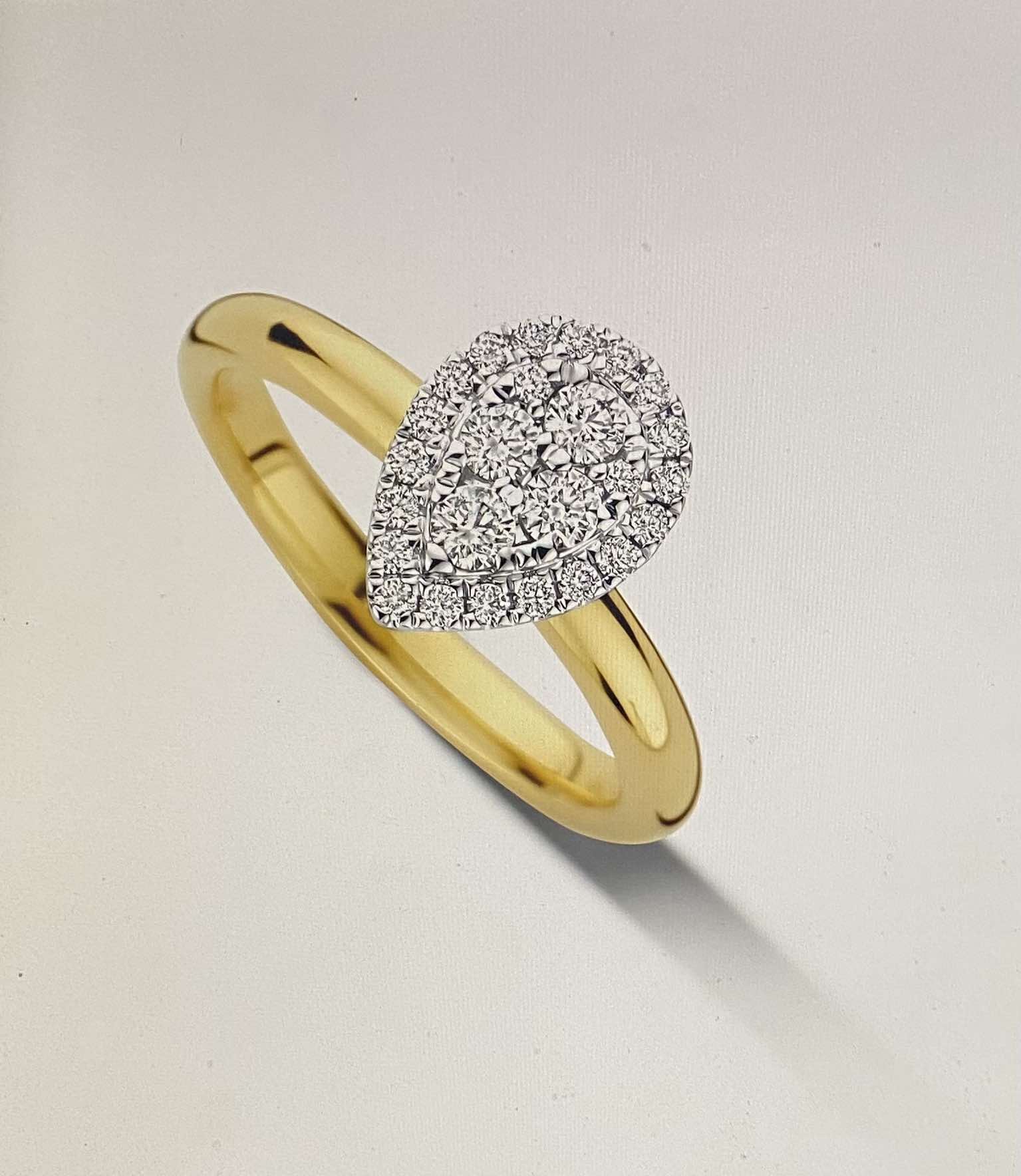 Ring in 18 k met 0.32 ct Diamant 