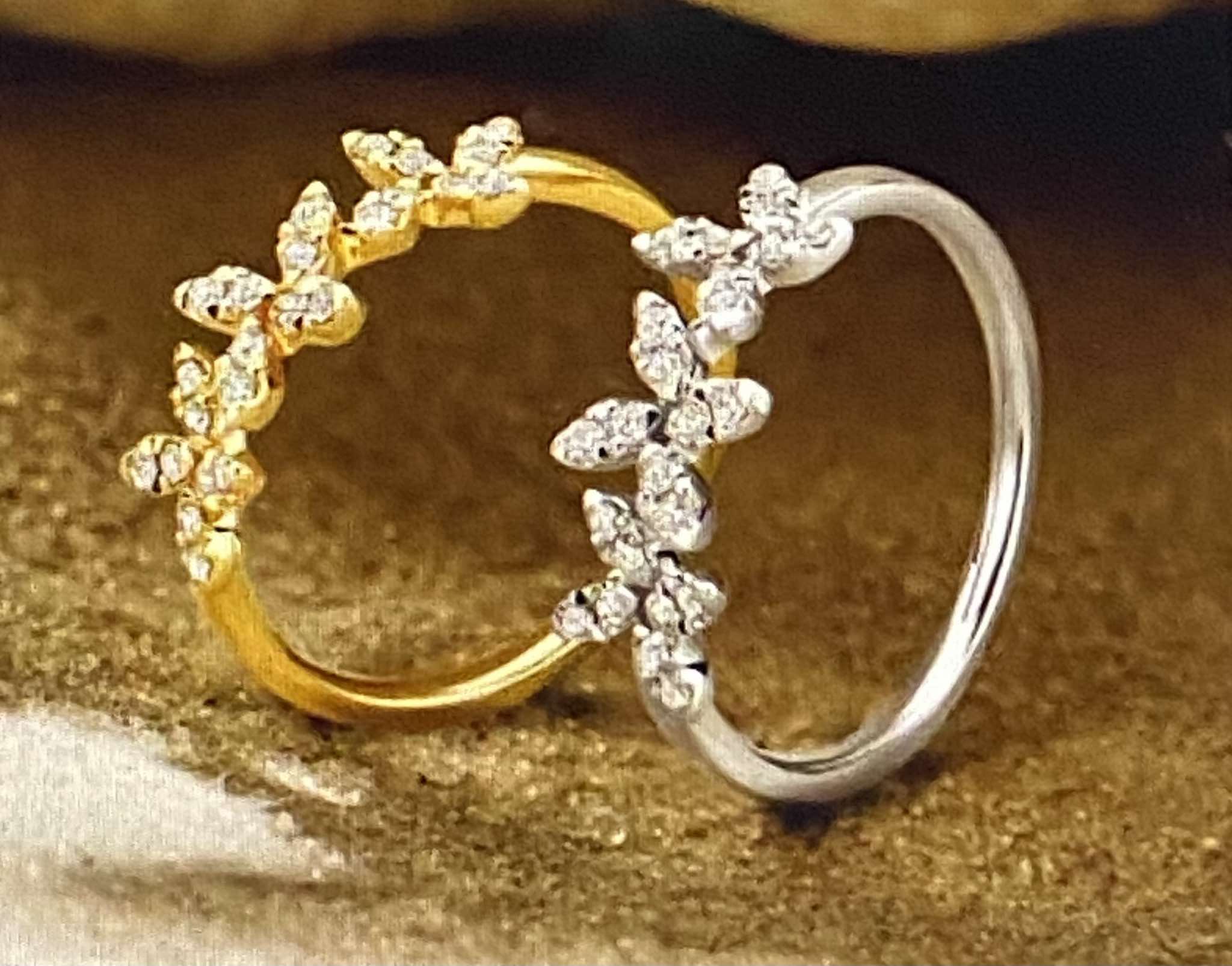 Ring in wit goud 18 k met 0.21 ct diamant 