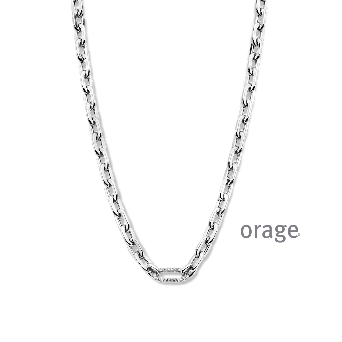 Zilveren ketting met zirkoon van Orage
45 cm