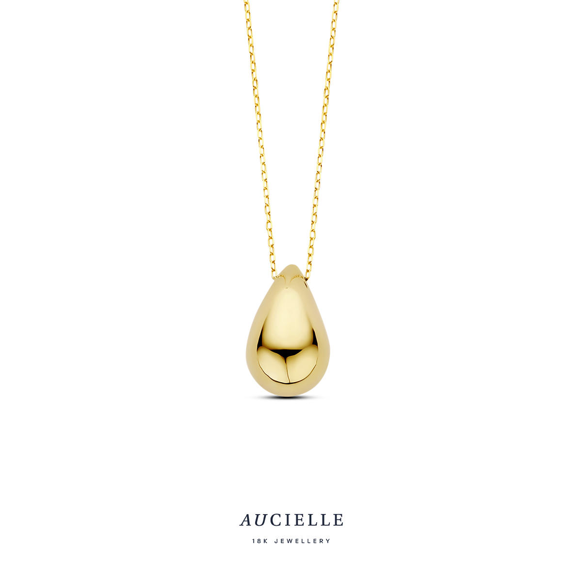 Gouden ketting 18 kt met hanger 
39 + 2 + 2 + 2 cm