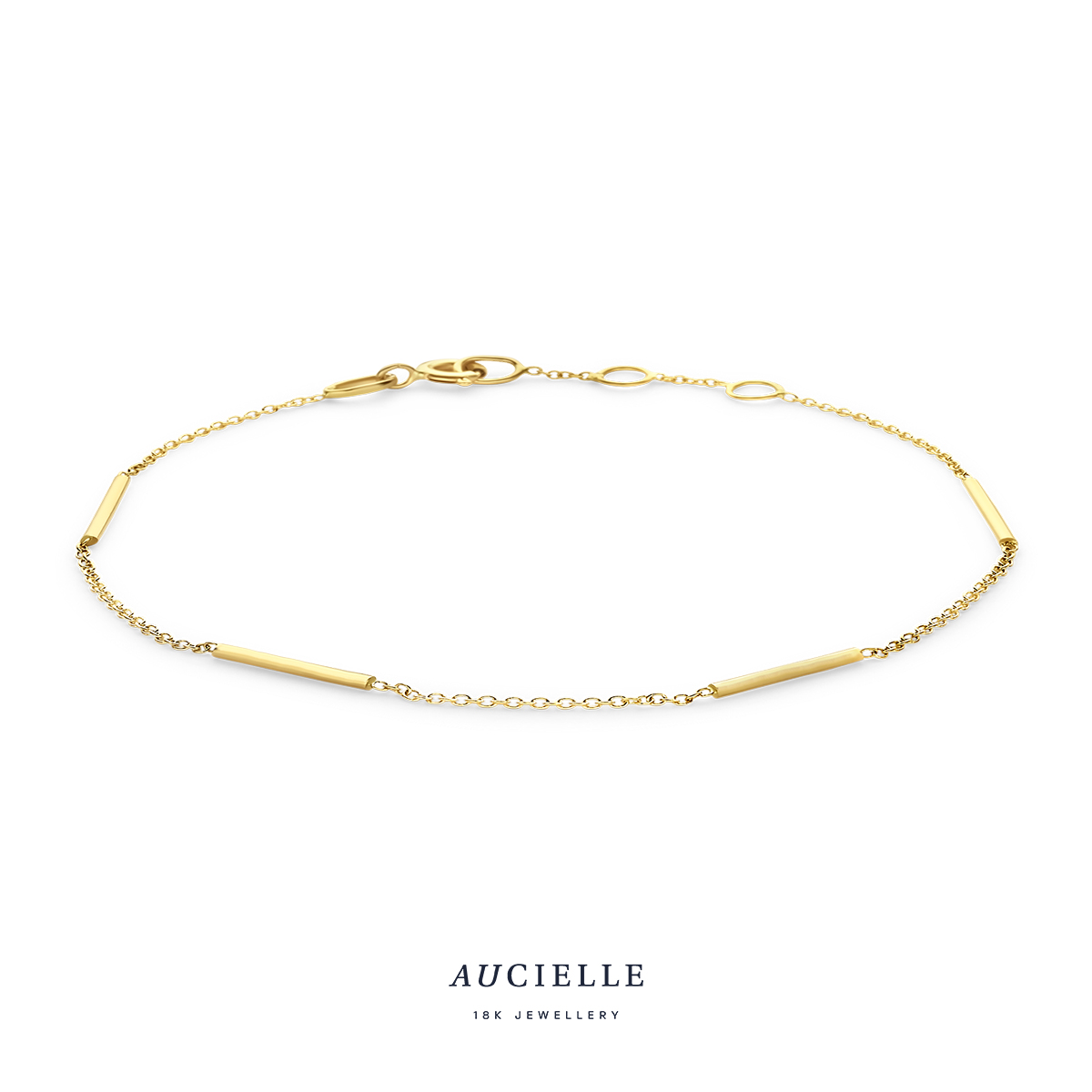 Gouden armbandje 18 kt
16 + 1 + 1 cm