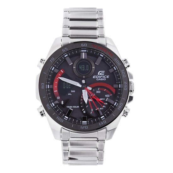 Casio Edifice heren horloge stalen band en groene plaat 