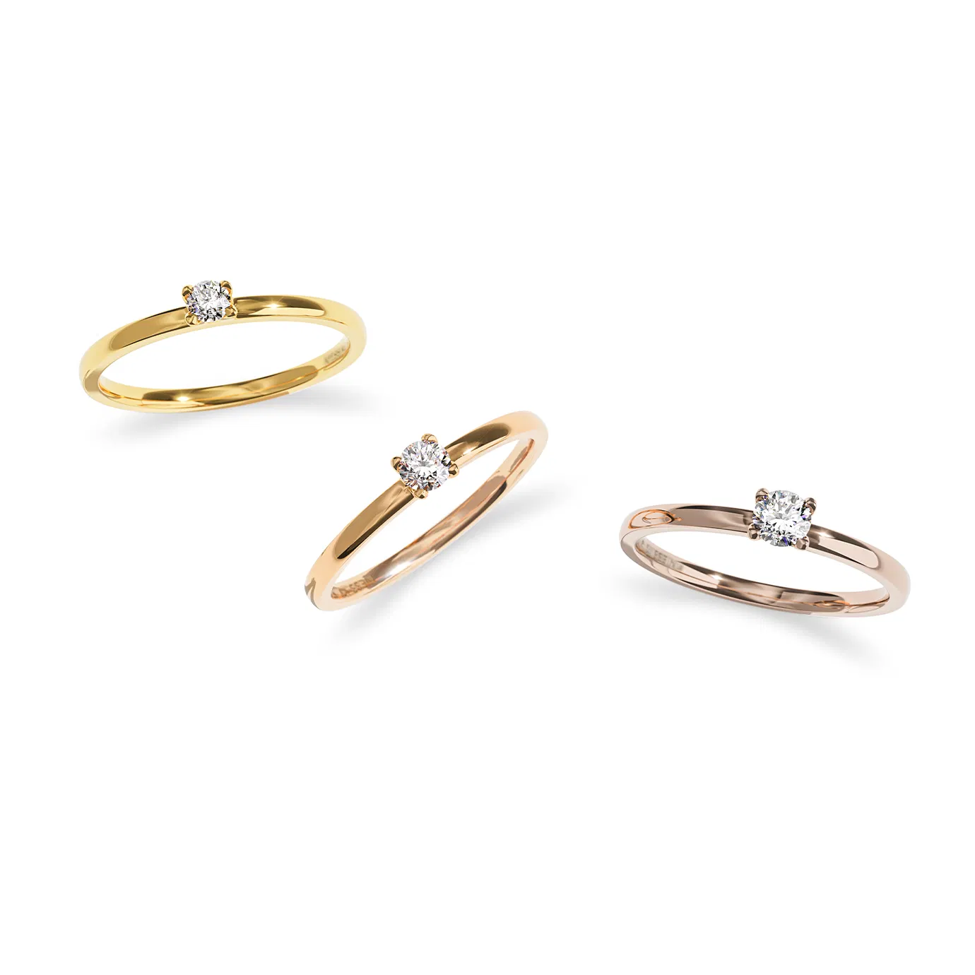 Een platina ring van Niessing model Amatis met een diamant briljant geslepen 0,18 crt TW VS.