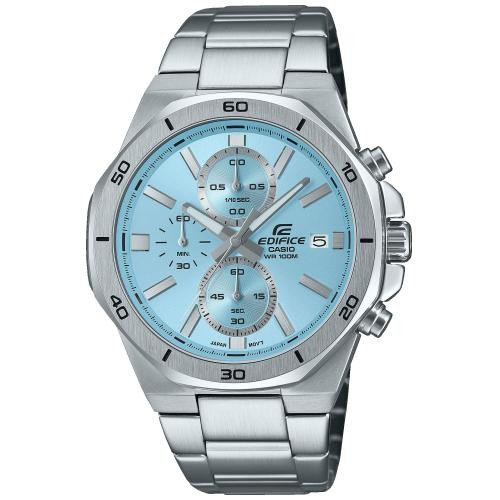 Deze Edifice Casio EFV-640D-2BVUEF heeft een stijlvolle en sportieve uitstraling, met functies zoals een chronograaf, datumaanduiding en 100 meter waterbestendigheid. Het horloge is perfect voor een moderne en actieve levensstijl. Draag het met een casual outfit voor een trendy en functionele look. Met de combinatie van blauwe wijzerplaat en zilveren band, is dit horloge een echte eyecatcher.