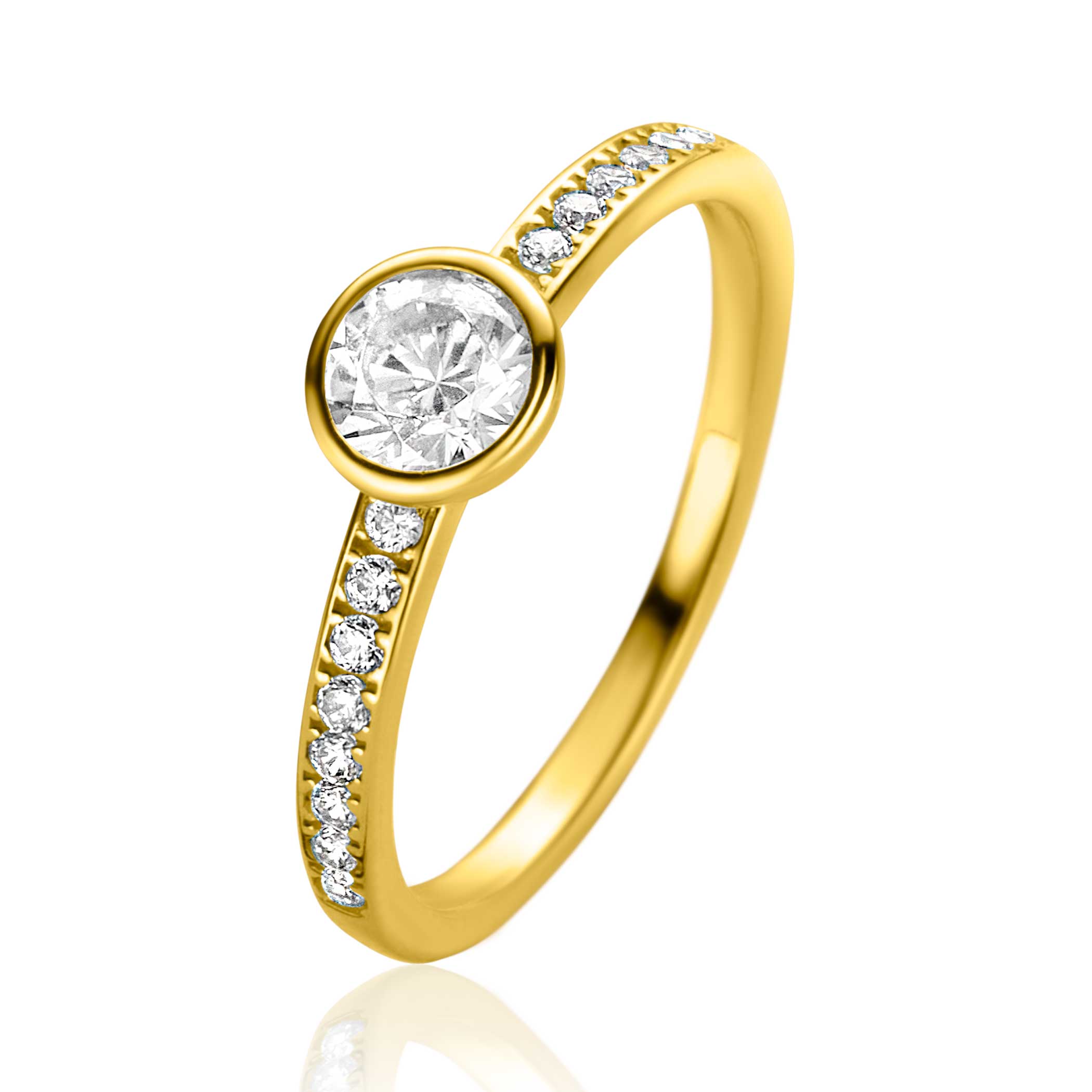 De ZINZI ring is een elegante gouden ring met een breedte van 6 mm. Het sieraad is gemaakt van goud zonder glans en heeft een mooie goudkleur. Deze ring is perfect voor dagelijks gebruik of speciale gelegenheden. Draag hem solo als een statement stuk of combineer met andere ringen voor een stijlvolle look.