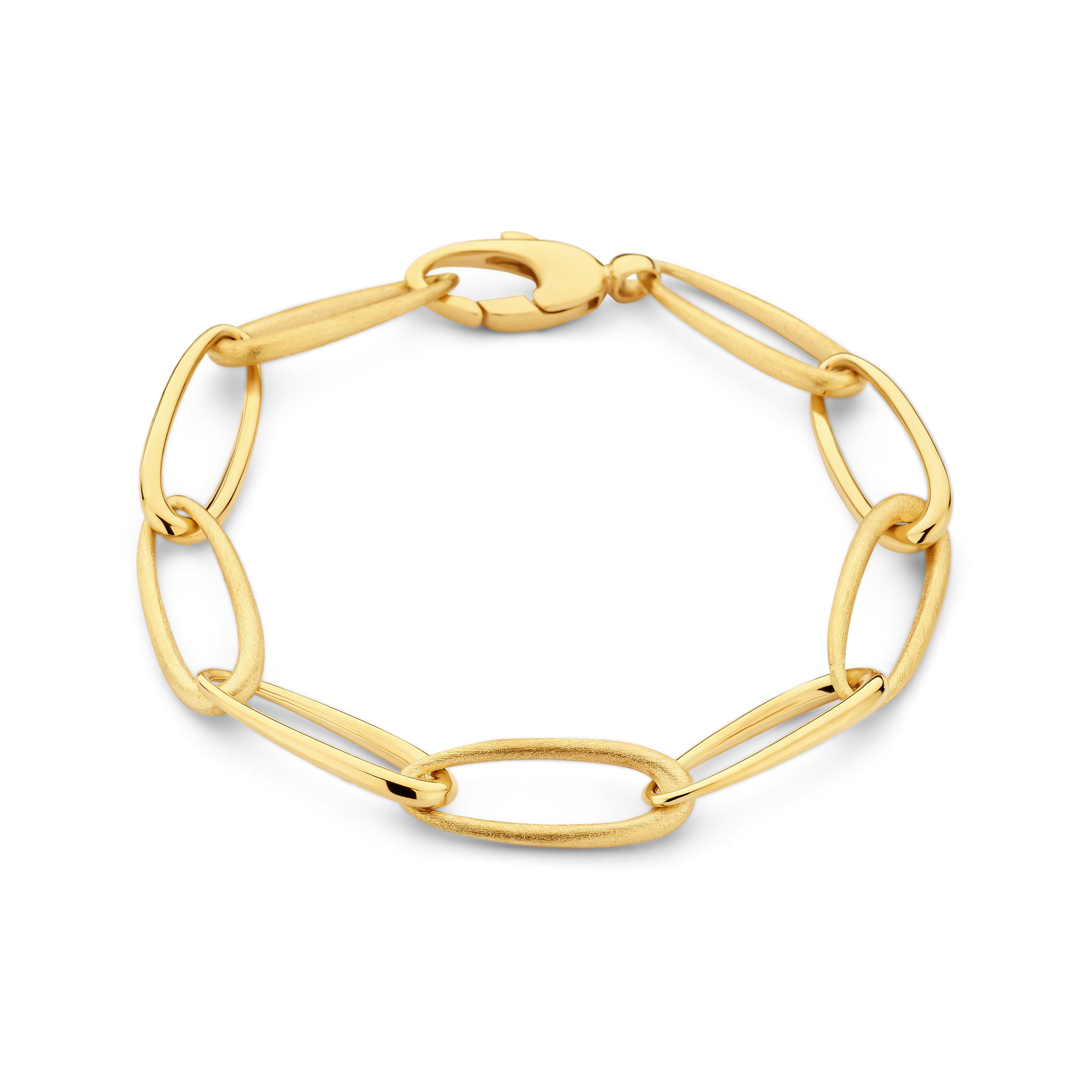 Armband 18 karaat geel goudvolledig blinkend schakels