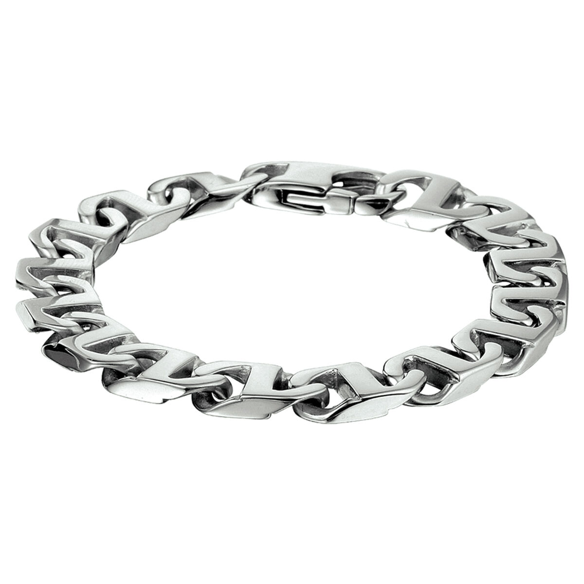 Stalen lengte artikel met anker schakel. De schakelbreedte is 9.5mm.