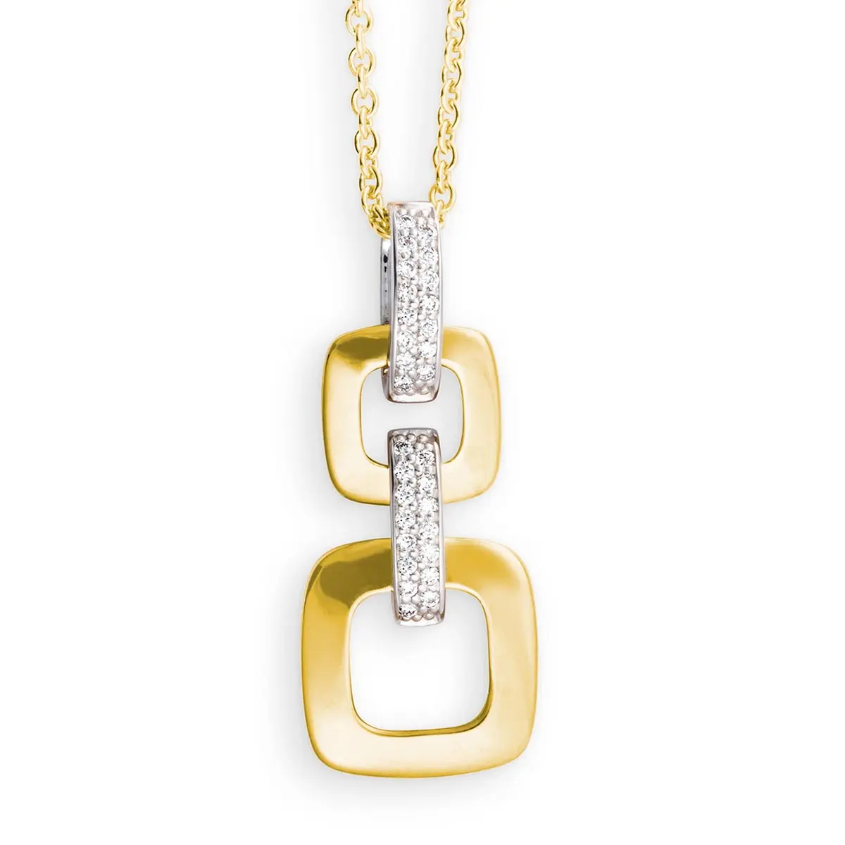 Briljant hanger bicolor. 0.13crt H/SI
