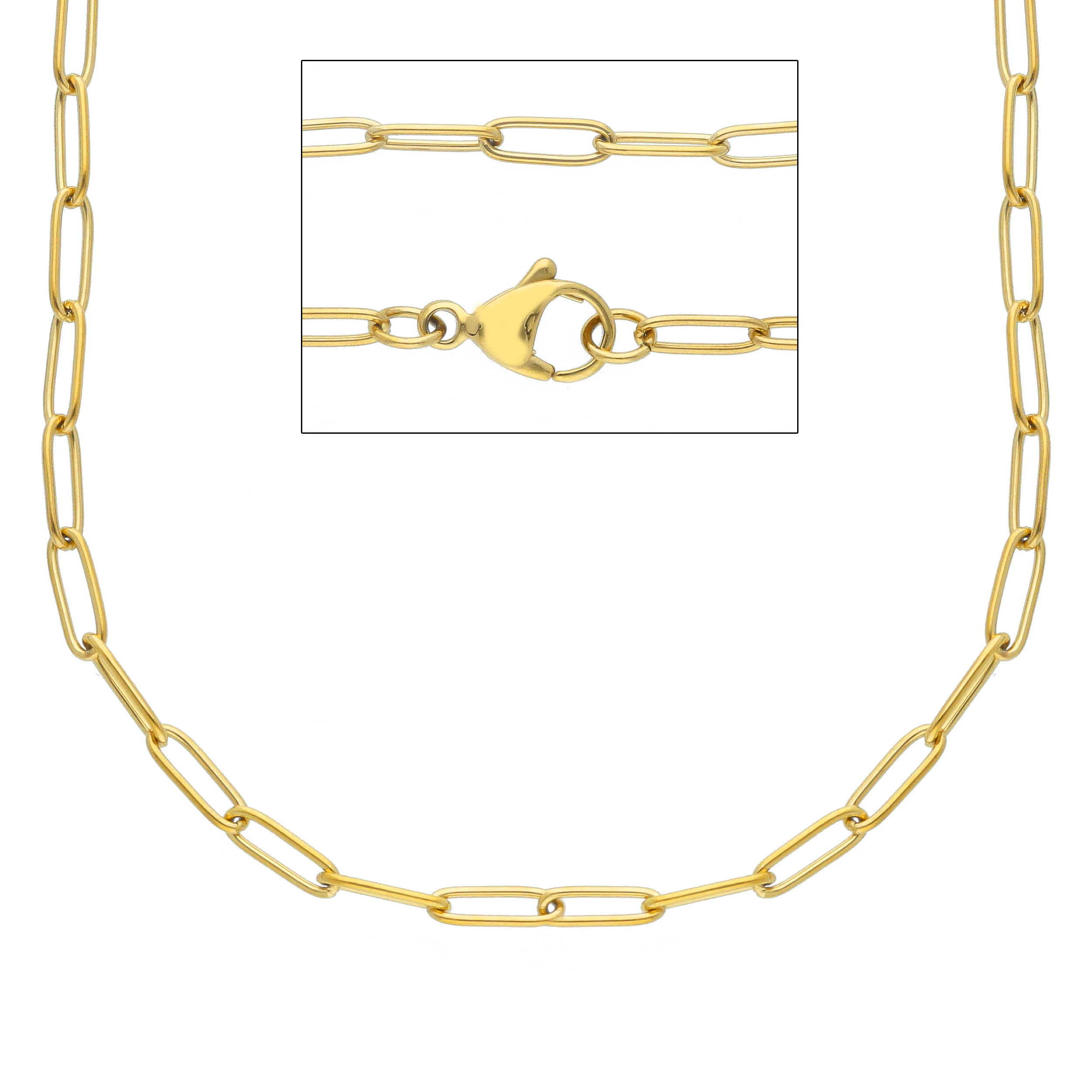 stalen ketting verguld
