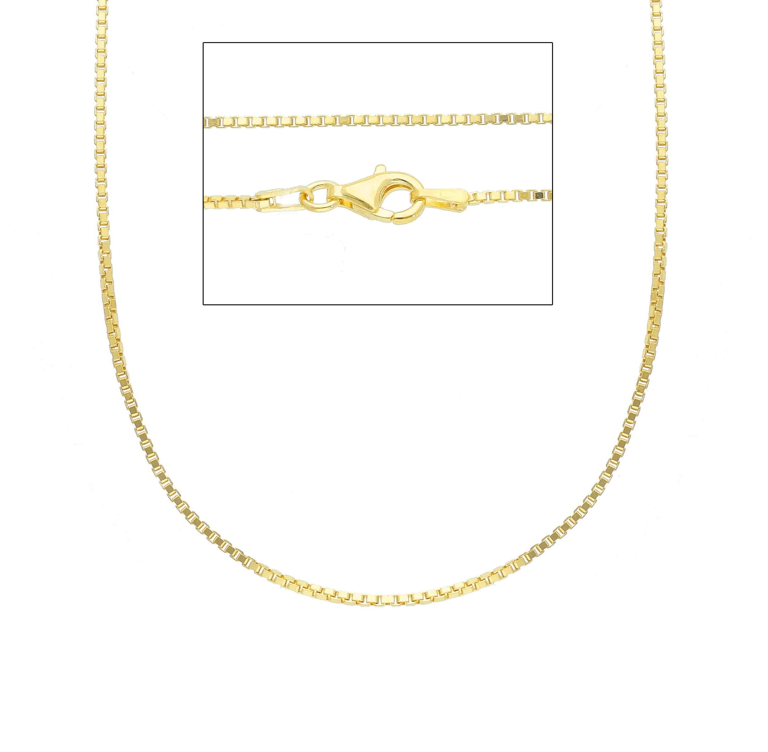 zilveren vergulde ketting 40cm