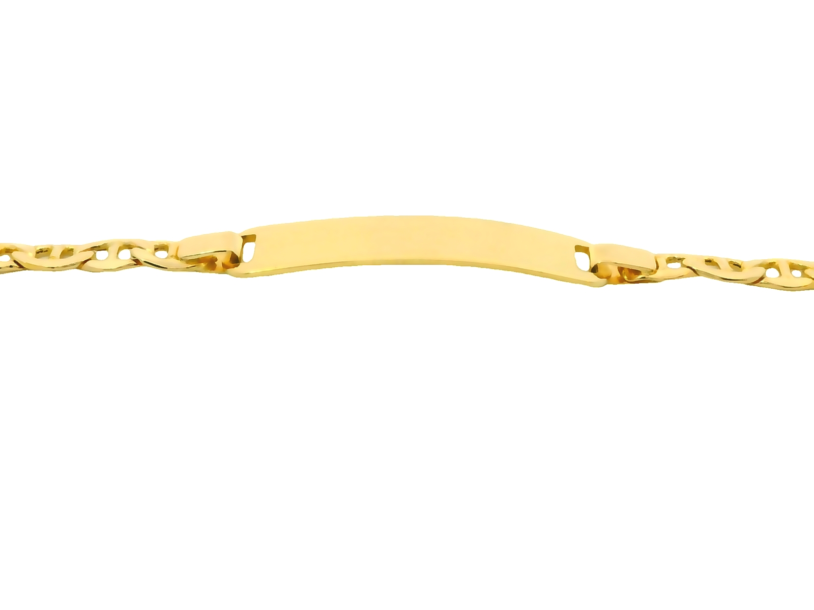 Dit prachtige kinderarmbandje is gemaakt van 14 karaat geelgoud en heeft een graveerplaatje waar een naam of speciale datum op gegraveerd kan worden. Het armbandje is perfect voor dagelijks gebruik of voor speciale gelegenheden. Het beste is om het armbandje alleen te dragen en op te bergen in een sieradendoosje wanneer het niet gedragen wordt. Geef dit unieke armbandje cadeau aan een speciaal kind in je leven.