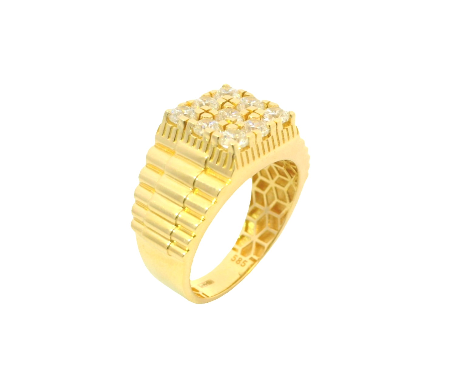 Deze geelgouden herenring van 14 karaat is voorzien van een glinsterende zirkonia steen. De ring heeft een luxe uitstraling en is perfect voor mannen die graag stijlvol voor de dag willen komen. De beste manier om deze ring te dragen is als een statement piece aan de ringvinger. Combineer met andere gouden sieraden voor een complete look.
De ring is verkrijgbaar in meerdere afmetingen.