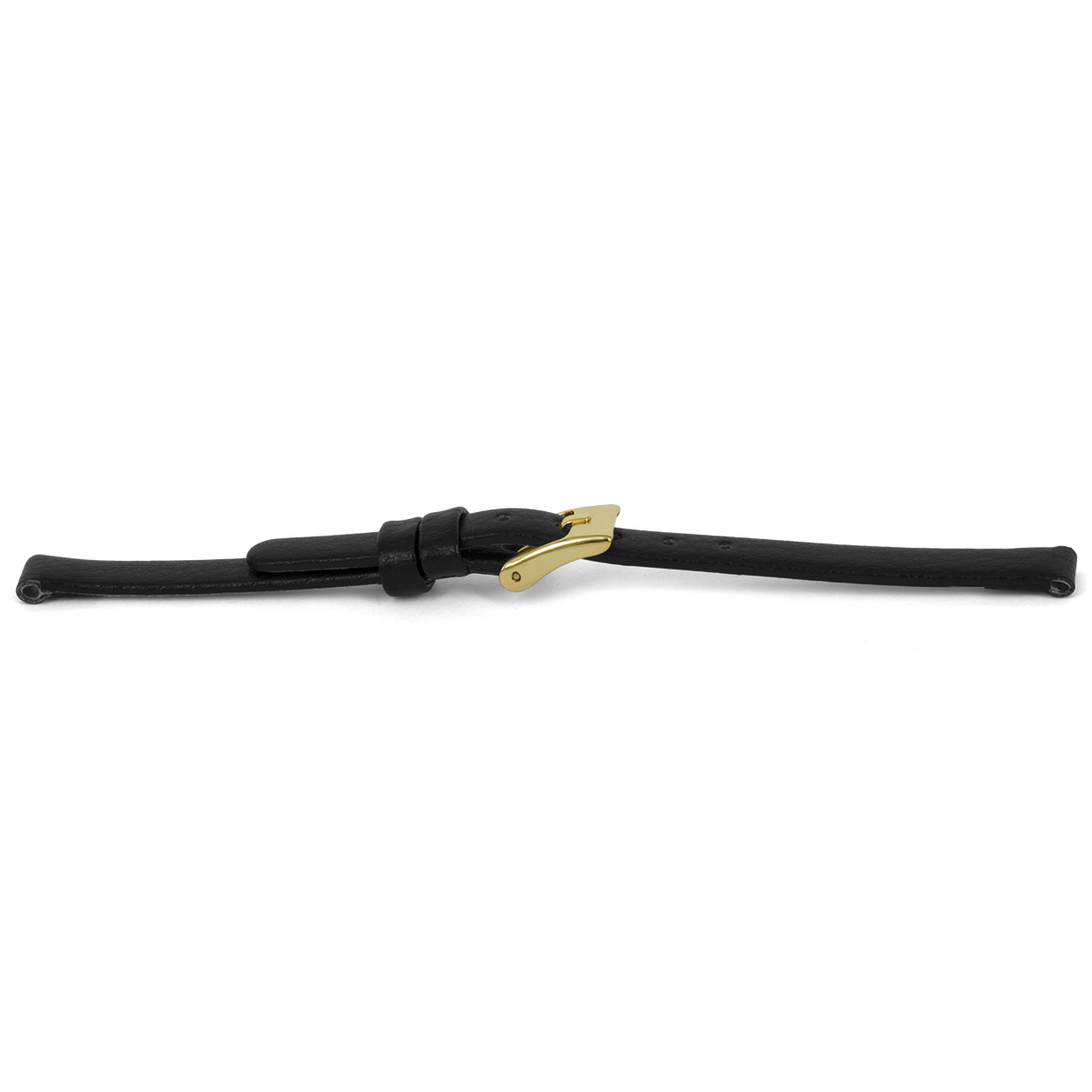 Zwart lederen horlogeband met goudkleurig edelstalen gesp.
Kleur band: Zwart
Band dikte: 2.0mm
Band lengte: 70/105mm
Band breedte: 08x08mm
Gesp: Edelstaal Goudkleurig
Bekleding binnenband: Nubuck
Gestikt: Nee ongestikt
Pushpin: Exclusief
Hypo allergisch: Ja
EAN: 8716667161511