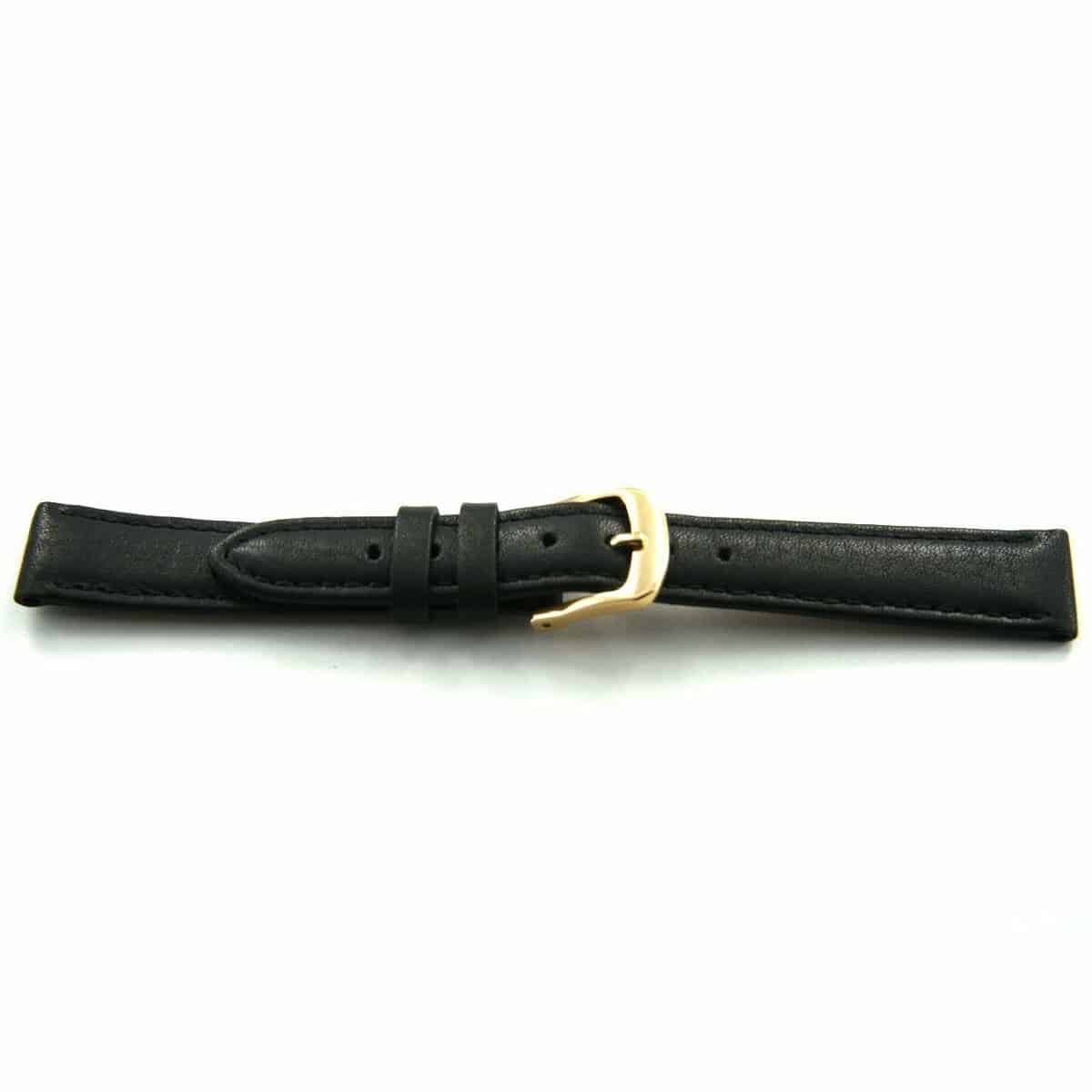 Lederen horlogeband zwart G12, zacht en  gestikt.
Kleur band: Zwart
Band dikte: 2.1
Band lengte: 67/105mm
Band breedte: 13mm
Gesp: All Stainless Steel
Bekleding binnenband: Glad leer
Gestikt: Ja
Pushpin: Exclusief
Hypo allergisch: -