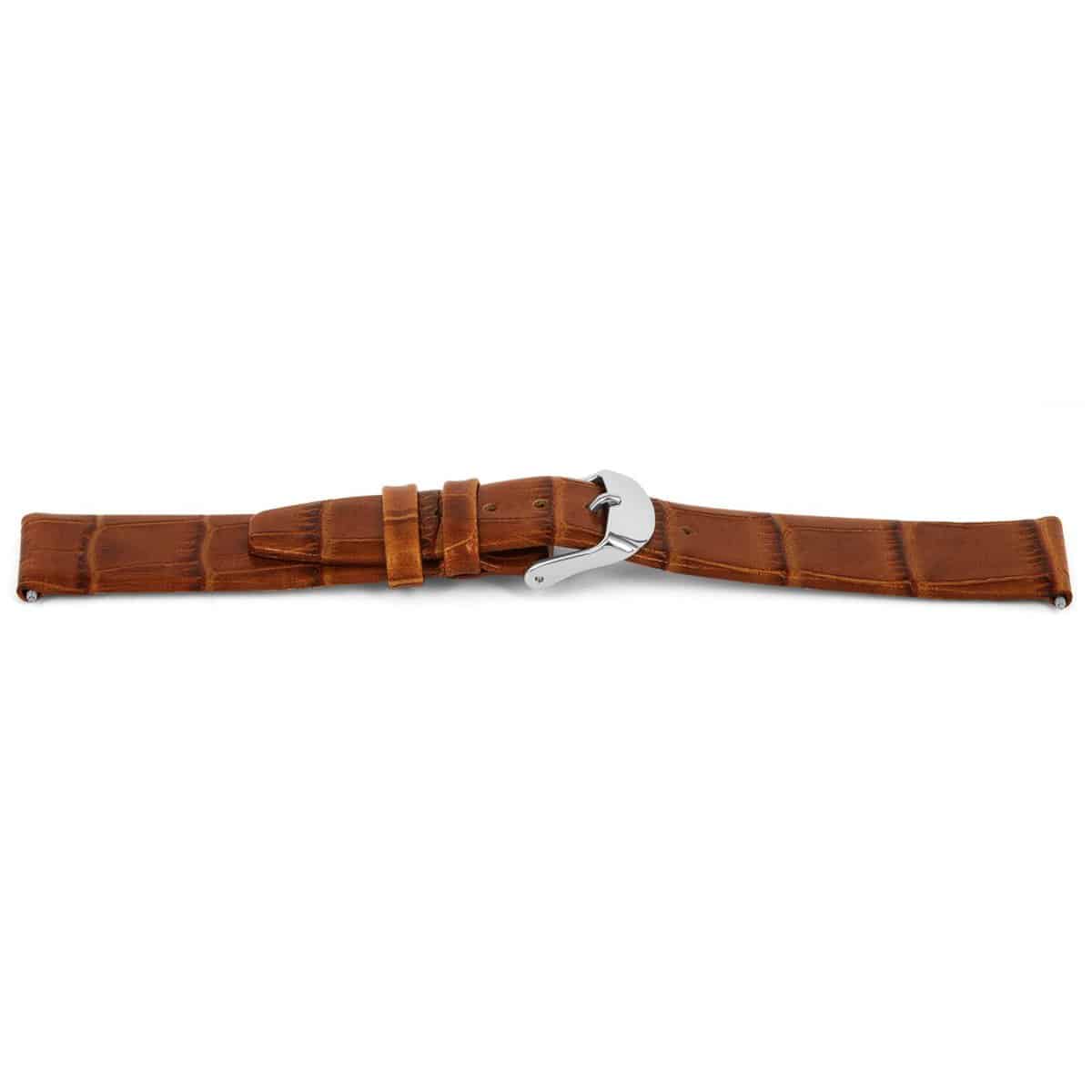 Lederen horlogeband met croco print en ongestikt
Kleur band: Bruin
Band dikte: 2.5mm
Band lengte: 70/110mm
Band breedte: 12x10mm
Gesp: Edelstaal
Bekleding binnenband: Nubuck
Gestikt: Nee
Waterproef: nee
Pushpin: Inclusief
Hypo allergisch:Ja
NFC: Nee
EAN: 4782863414120