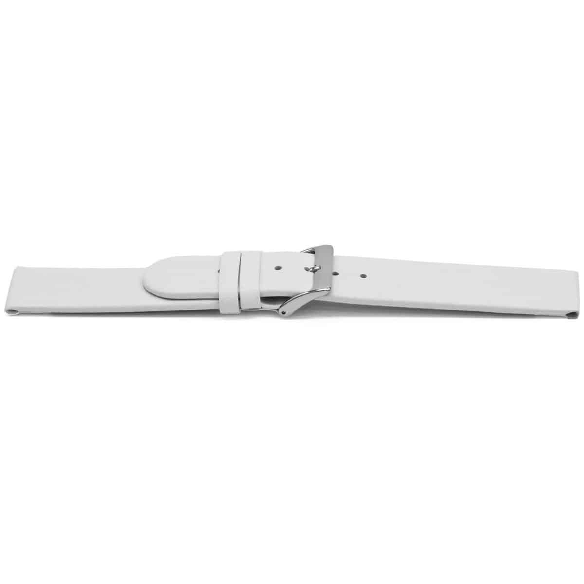 Wit lederen horlogeband met zilverkleurig edelstalen gesp.
Kleur band: Wit
Band dikte: 2.5mm
Band lengte: 75/115mm
Band breedte: 12x12mm
Gesp: Stainless steel
Bekleding binnenband: Nubuck
Gestikt: Nee
Pushpin: Exclusief
Hypo allergisch: JaQuickswitch  
EAN: 4780263506124