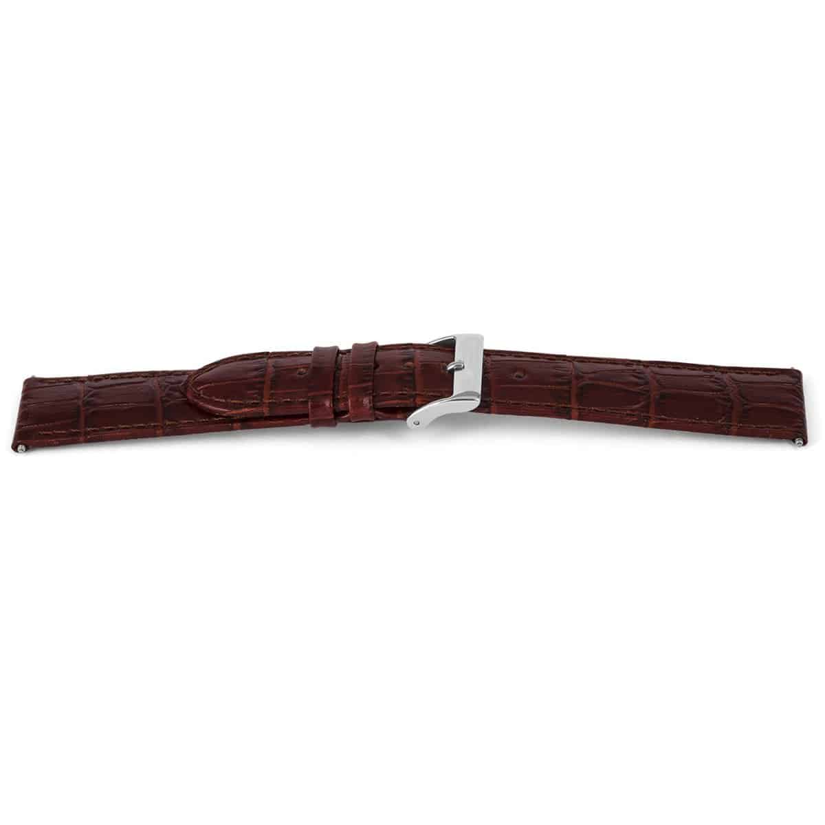Italiaans lederen horlogeband, roodbruin, glad en gestikt. 
Kleur band: Roodbruin
Band dikte: 2.5mm
Band lengte: 70/110mm
Band breedte: 14x12mm
Gesp: All Stainless Steel
Bekleding binnenband: Nubuck
Gestikt: Ja
Pushpin: Inclusief
Hypoallergeen: Ja
Waterproef: Nee
EAN: 4782586341529